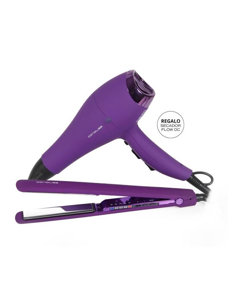 CORIOLISS Plancha C3 Black Chrome + Flow DC Secador