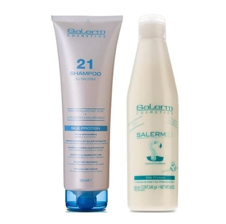 SALERM Pack Champú Hyalurónico 300ml + Leave-in Conditioner Silk Protein 250ml, imagen 1 de 1