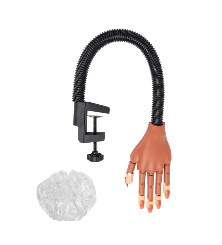 Mano Articulada con Soporte - Prácticas Manicura (Uñas Transparentes), imagen 1 de 1