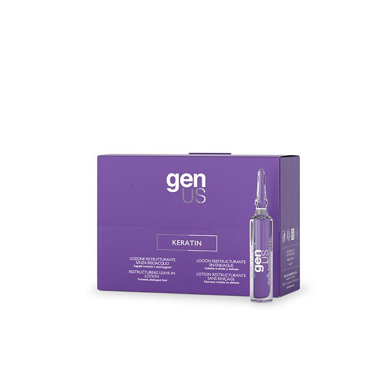 GenUS - Keratin Loción Sin Aclarado Cabello Tratado y Dañado 12x10ml