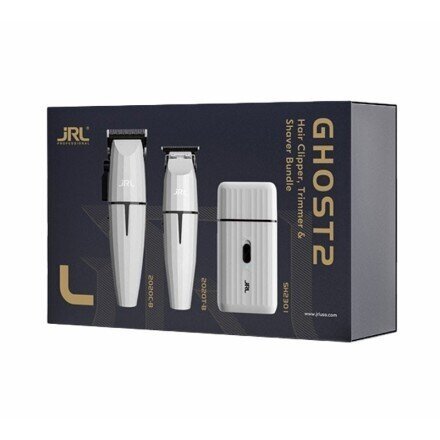 JRL Professional GHOST Kit 2 ONYX Clipper+ONYX Trimmer+ONYX Shaver Pro Blanco